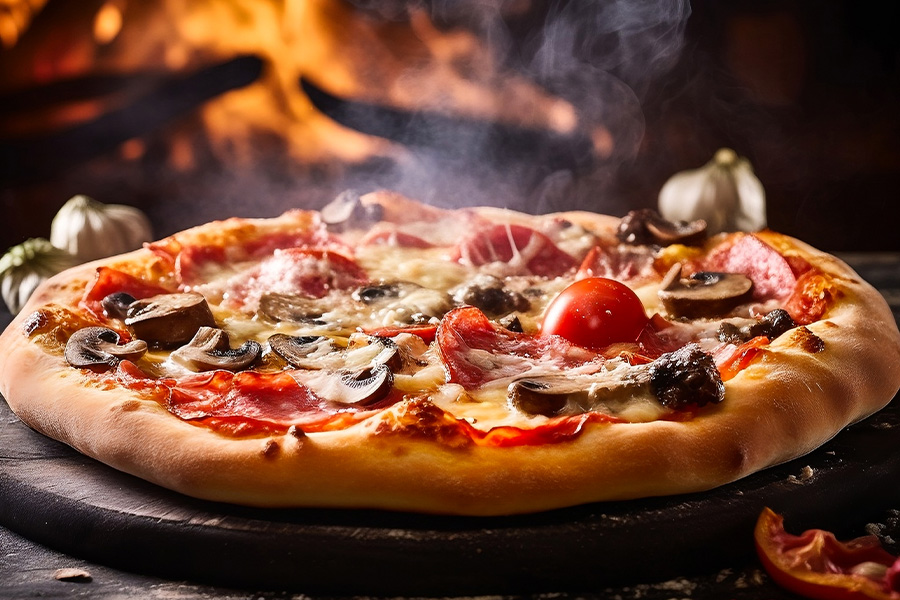 Steinofen-Pizza
